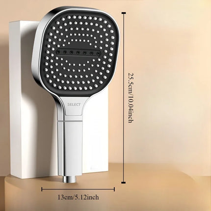 13cm Large Panel 3 Modes Handheld Shower Head High Pressure Water Saving Anti Fall Massage Bathroom Showerhead with Filter