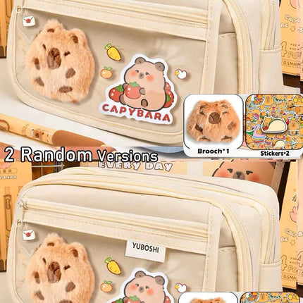 1Pc Large Capacity Pencil Case Flip Cover Stationery Pencil Bag Simple Stationery Storage bag School Office Supplies Stationery