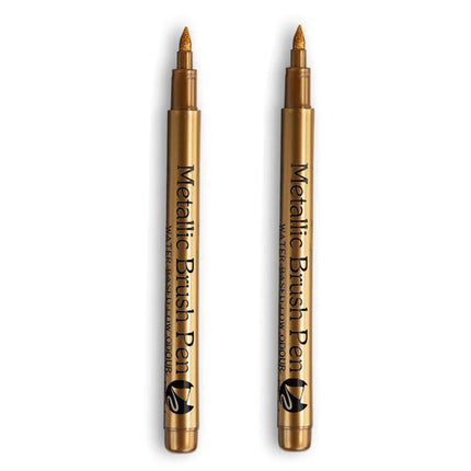 2/1Pc Brush Metallic Marker Pens Gold Silver Color Permanent Art Marker For Manga Crafts Scrapbooking School Stationery Supplies