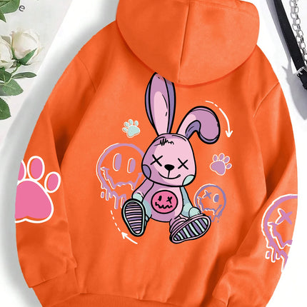 Hip Hop Street Casual Printed Female Hoodies Fashion Hoodie Oversize Loose New Sweatshirts Autumn Warm Fleece Clothing