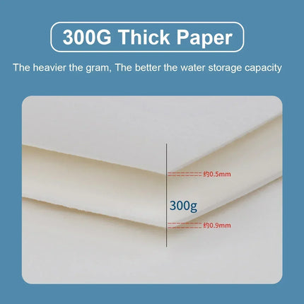Baohong 20pcs 100% Cotton Artist / Academy Watercolor Drawing Paper 300gsm 32K 16K Art Supplies Student School Supplies
