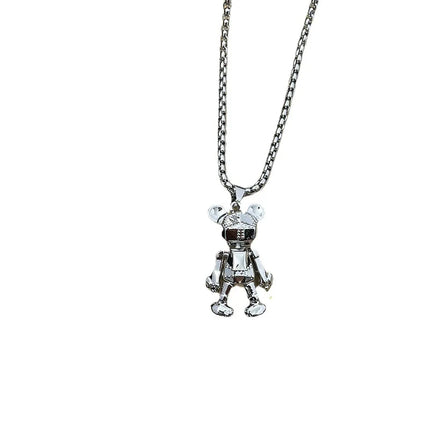 Four limbs movable little bear necklace men's trendy hip-hop punk couple long internet red sweater chain versatile accessory