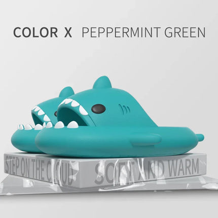 Women Cartoon Shark Slippers Men Indoor Bathroom Slides Summer Couple Fashion Flat Shoes Sandals Home Soft EVA Beach Flip Flops
