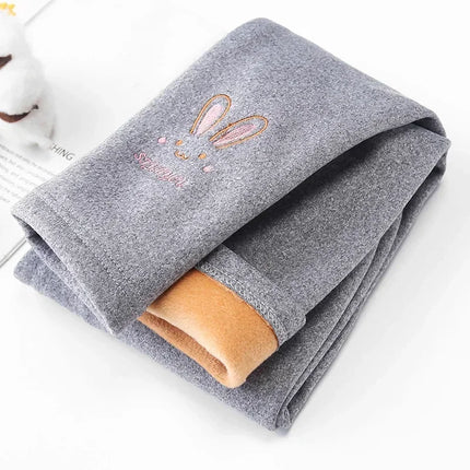 Clearance_3-8 Years Girl Leggings Baby Bunny Pants Kids Autumn Winter Thermal Tights Children Fleece Lined Fashion Trousers Casu
