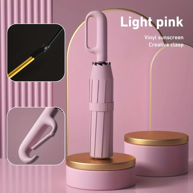 1 Handle Fully Automatic Folding Umbrella with Buckle, Easy to Carry Larger, Thicker and Sturdy. Suitable for Men and Women, Portable and Windproof, Double-Layer Windproof, Various Umbrella Bones, Snap or Rotating Handles, Va
