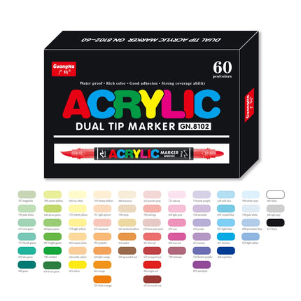 12/24/36/48/72/120 PCS GuangNa Acrylic Color Soft Head Markers Painted Graffiti Christmas Gfit Marker Set Festival Art Supply