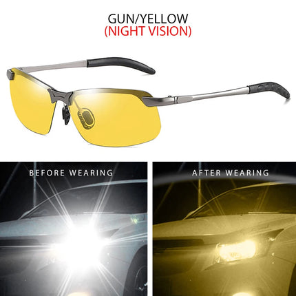 Fashion Half Frame Photochromic Sunglasses Men Women Classic Chamelon Polarized Sun Glasses Male Vintage Fishing Driving Shades