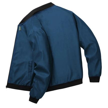 2024 Spring and Autumn New Baseball Collar Short Loose Solid Color Jacket Men's Business Casual Thin Coat Trend