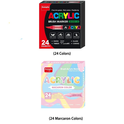 12/24/36/48/72/120 PCS GuangNa Acrylic Color Soft Head Markers Painted Graffiti Christmas Gfit Marker Set Festival Art Supply