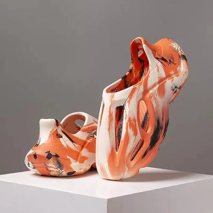 summer Home Slippers Non-Slip shoes man Beach Cloud Sandals House Flip Flops Leaf Platform Thick Bottom Soft Female Ladies 2025