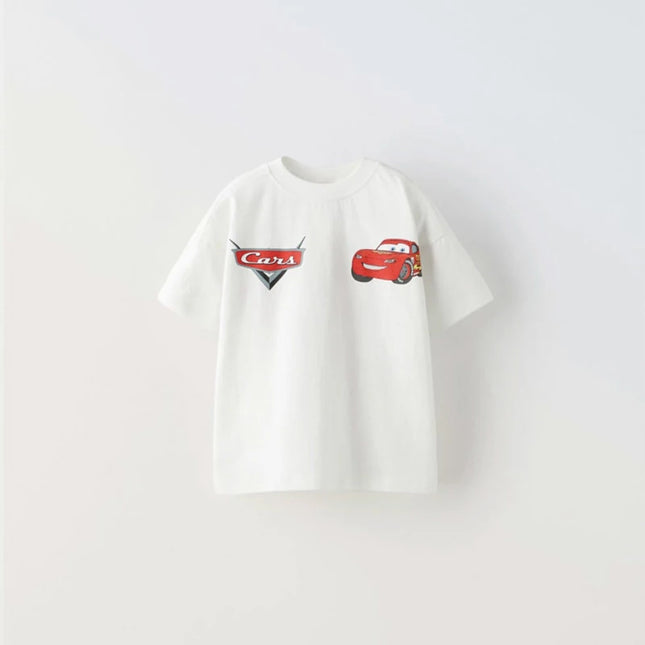 Cartoon Car Boys T-shirt Summer Clothing New Style Cartoon Short Sleeve Tops Tees Kids Trendy Design Casual T Shirts Children's