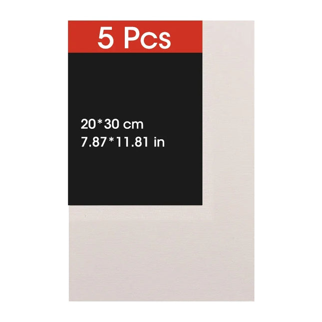 5pcs Canvas Board For Painting Cotton Blank,Primed White,Suitable For Gouache,Watercolor,Acrylic,Oil Painting,Art Supplies,HB-03