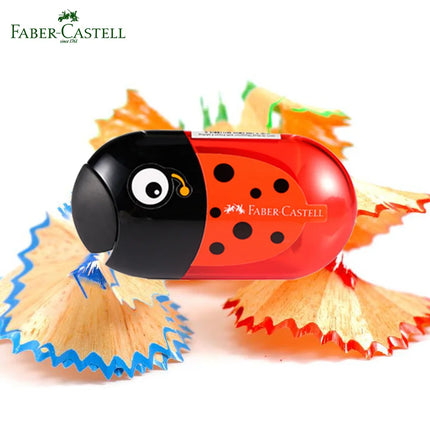 1Pc Faber Castell Double Hole Pencil Sharpener with Eraser Ladybug / Fish / Eagle Cute Stationery Back To School