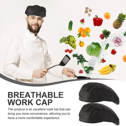 2pcs Cook Hat Worker Hat Reusable Washable Food Service Hair Net Cap Worker Hat Chef Accessory for Chef Cook Sushi Waiter