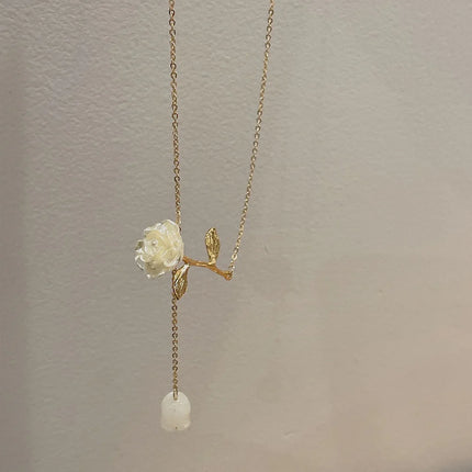 New Wine Red Cherry Gold Color Pendant Necklace For Women Personality Fashion Necklace Wedding Jewelry Birthday Gifts