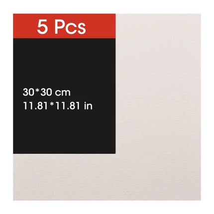 5pcs Canvas Board For Painting Cotton Blank,Primed White,Suitable For Gouache,Watercolor,Acrylic,Oil Painting,Art Supplies,HB-03