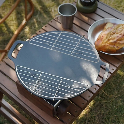 Outdoor Barbecue Net Steam Rack Stainless Steel Camping Barbecue Frying Pan Barbecue Meat Drain Anti Scorching Grill