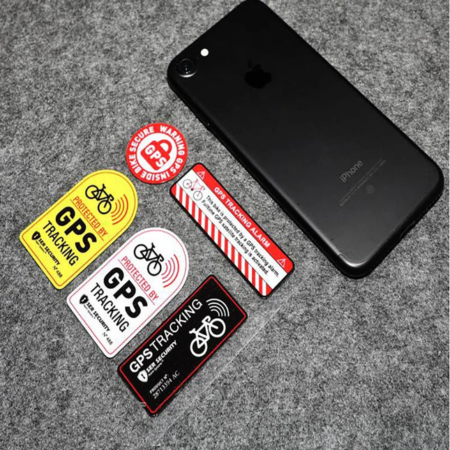 10cm, Vinyl WARNING Motorcycle Sticker Anti-Theft Decal for Bike Scooter Car Protected By  GPS TRACKING Alarm Sticker Reflective