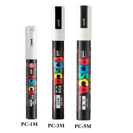 UNI POSCA Markers Set PC-1M/3M/5M Permanent Acrylic Paint Pen Quick Dry Graffiti Painting Art Supplies Japanese Stationery