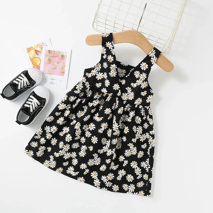 Girls Casual Dresses Little Daisy Printed Slip Sleeveless Dress Kids Dresses for Girls 2 To 6 Years Flower Girl Dresses Weddings