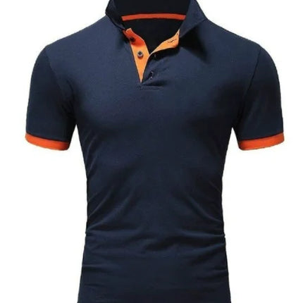 Men's Solid Color Short Sleeve T-Shirt Collar Polo Comfortable Breathable Fashion Basic Fit for Spring/Summer