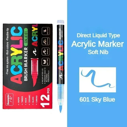 12/24/36/48/72/120 PCS GuangNa Acrylic Color Soft Head Markers Painted Graffiti Christmas Gfit Marker Set Festival Art Supply