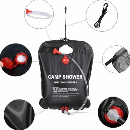 20/40L foldable water bag Camping Solar shower Bag Outdoor bathing Sun Compact Hot water shower bag Scrub pool accessories