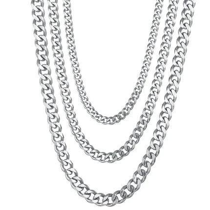 3.5-7MM Wide Stainless Steel Necklaces For Men Punk Cuban Link Chain Choker Women Hip Hop Fashion Party Jewelry Accessories