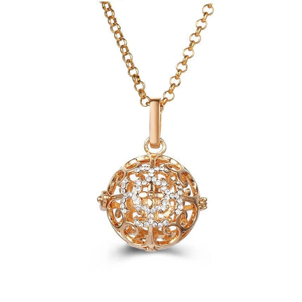 New Charm Mexico Chime Hollow Angel Wings Vintage Necklace Jewelry Music Ball Aroma Pendant For Women Summer Fashion Accessories