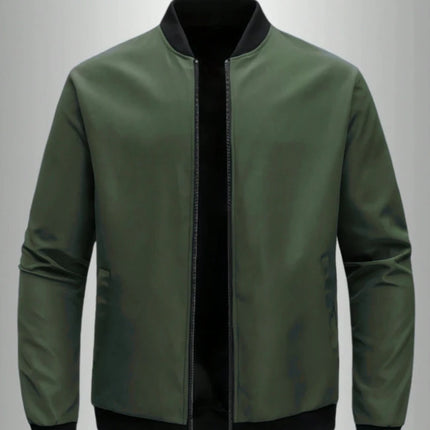 2024 Spring and Autumn New Baseball Collar Short Loose Solid Color Jacket Men's Business Casual Thin Coat Trend