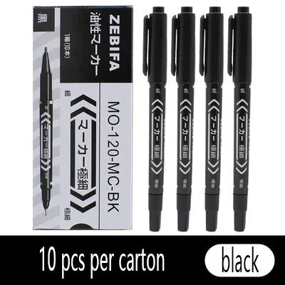 10 PCS Permanent Markers Pens Manga Waterproof Double Sided Colored Oily Ink Sketch Painting Art School Supplies Stationery
