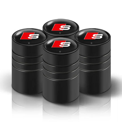4Pcs Car Wheel Tire Valve Caps Tyre Stem Cover Bolt-In Accessories For Audi Sline A6 Q7 A7 S3 A8 A3 RS A1 A5 A4 Quattro Q5 Q3 TT