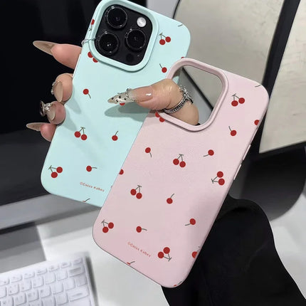 Cute Cartoon Cherry Lichee Pattern Silicone Phone Case For IPhone 16 15 14 13 12 11 Pro Max XS Max XR 14 15 16 Plus Cover Case