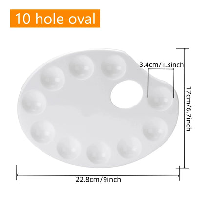 8pcs White Plastic Paint Tray Palettes, Watercolor Palette Painting Tray For Painting Party, DIY Craft And Art Painting
