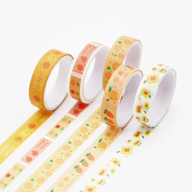 5 PCS Kawaii Washi Tapes Set Scrapbooking Stickers Supplies Japanese Cute korean stationery Journaling Aesthetic Masking tape