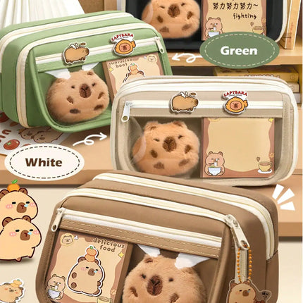 1Pc Large Capacity Pencil Case Flip Cover Stationery Pencil Bag Simple Stationery Storage bag School Office Supplies Stationery