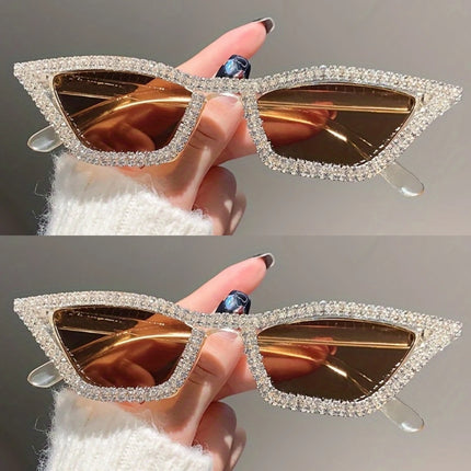 1PC Rhinestone Sunglasses Party Glasses Cat eye Sunglasses Cat eye Glasses Eyewear for Women Men Bar sunglasses