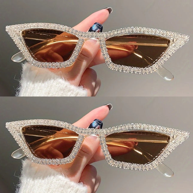 1PC Rhinestone Sunglasses Party Glasses Cat eye Sunglasses Cat eye Glasses Eyewear for Women Men Bar sunglasses