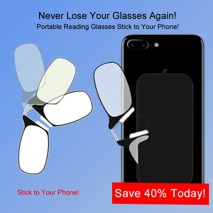 Nose Clip Reading Glasses Man High Quality Men Portable Foam Nose Glasses  for Seniors Transparent Eyeglasses with Case