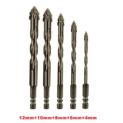High-Four-edged serrated eccentric drill for dry drilling of ceramic tiles, glass, marble, concrete, stainless steel drill bits