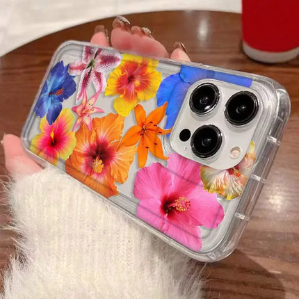 Lily Flower Print Clear Soft Phone Case For iPhone 16 15 14 13 12 11 Pro Max XS XR X 7 8 15 16 Plus SE Shockproof Silicone Cover