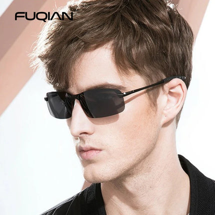 Fashion Half Frame Photochromic Sunglasses Men Women Classic Chamelon Polarized Sun Glasses Male Vintage Fishing Driving Shades