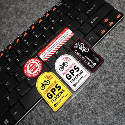 10cm, Vinyl WARNING Motorcycle Sticker Anti-Theft Decal for Bike Scooter Car Protected By  GPS TRACKING Alarm Sticker Reflective