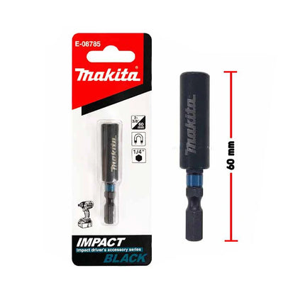 Makita E-08785 Impact Magnetic Extension Bit Holder Black 60MM/1/4" Hexagon  Rust Resistant Durable Tool Accessories