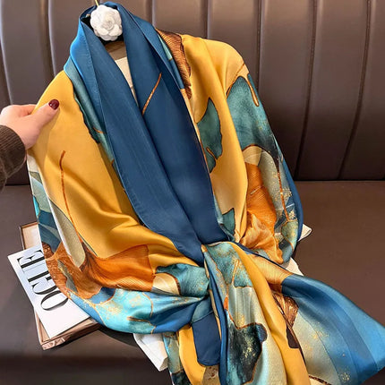 Spring Scarf Women's Luxury Design Polyester Material Smooth Scarf Soft Shawl Beach Scarf