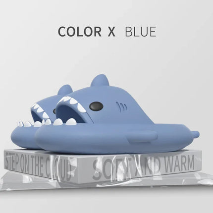 Women Cartoon Shark Slippers Men Indoor Bathroom Slides Summer Couple Fashion Flat Shoes Sandals Home Soft EVA Beach Flip Flops