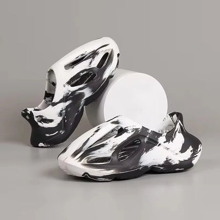 summer Home Slippers Non-Slip shoes man Beach Cloud Sandals House Flip Flops Leaf Platform Thick Bottom Soft Female Ladies 2025