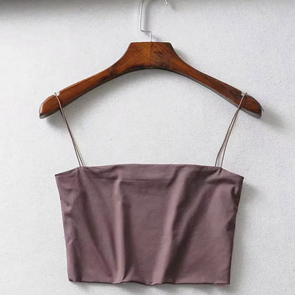 2022 Summer Women's Crop Top Sexy Elastic Cotton Camis sleeveless Short Tank Top Bar